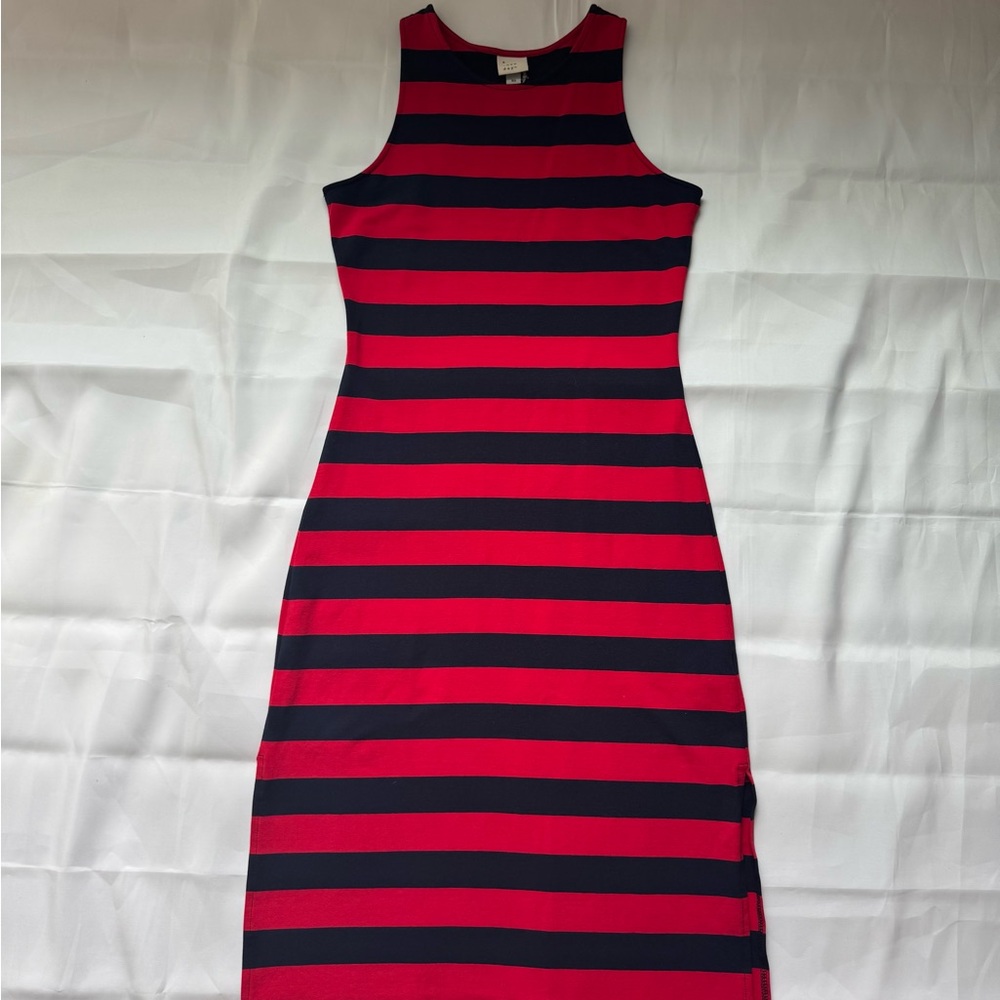 NWT, A NEW DAY Striped Sleeveless Dress - Red and Navy Blue Size X-Small Women - Picture 14 of 14